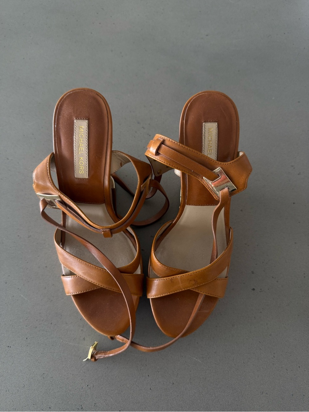 Michael Kors Brown Leather Strappy Heels